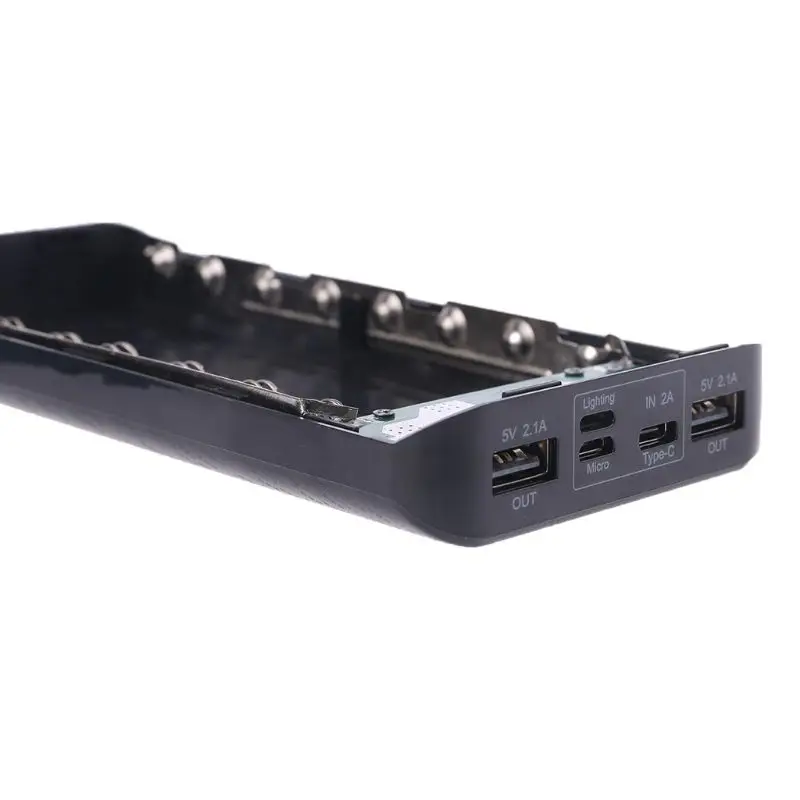 Dual USB Tipo-C del Banco del Poder de Shell Kit de BRICOLAJE 20000mAh 8x18650 Cargador de Batería Caso del Puerto Micro USB para Accesorios de Teléfonos Móviles 0