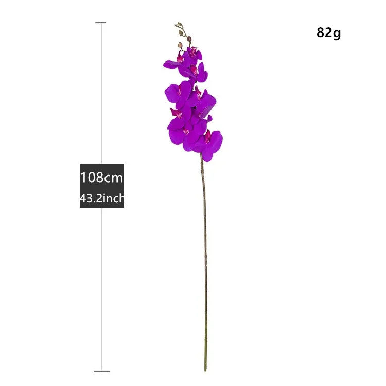 108cm 9 de la Cabeza de Látex Orquídea Mariposa de Flores Artificiales Flores de la Boda Falsa Flores de la decoración del hogar piso flores 0