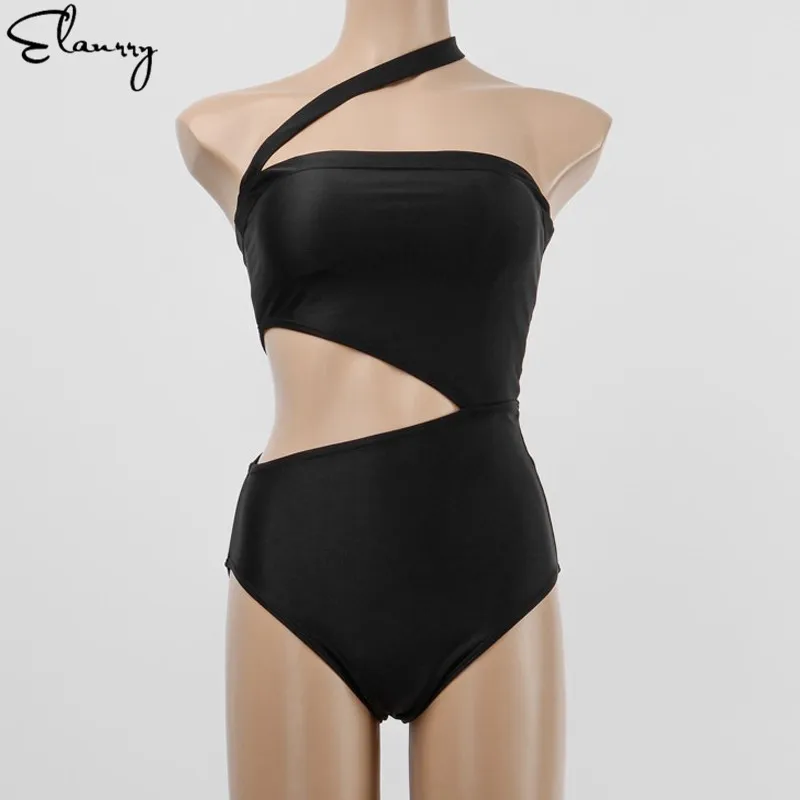 Las mujeres de una sola pieza traje de baño negro sexy ropa de playa de verano de 2019 nuevo traje de baño acolchada vendaje monokini maillot de bain 0
