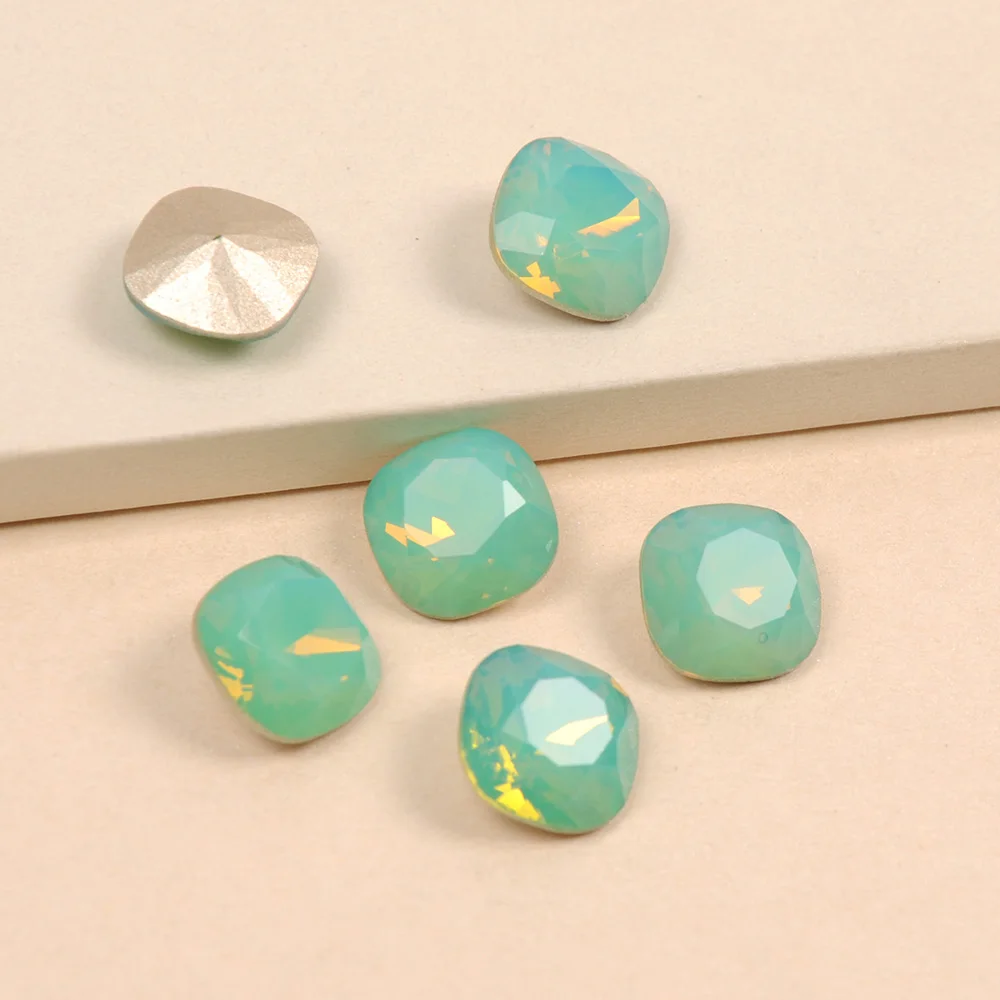 YANRUO 4470 K9 Brillo de Vidrio Imitación de diamantes de Corte Cushion Forma Pacific Opal Color de Uñas de Piedra en 3D para la fabricación de Joyas de Perlas de Uñas de Arte de Gemas 0