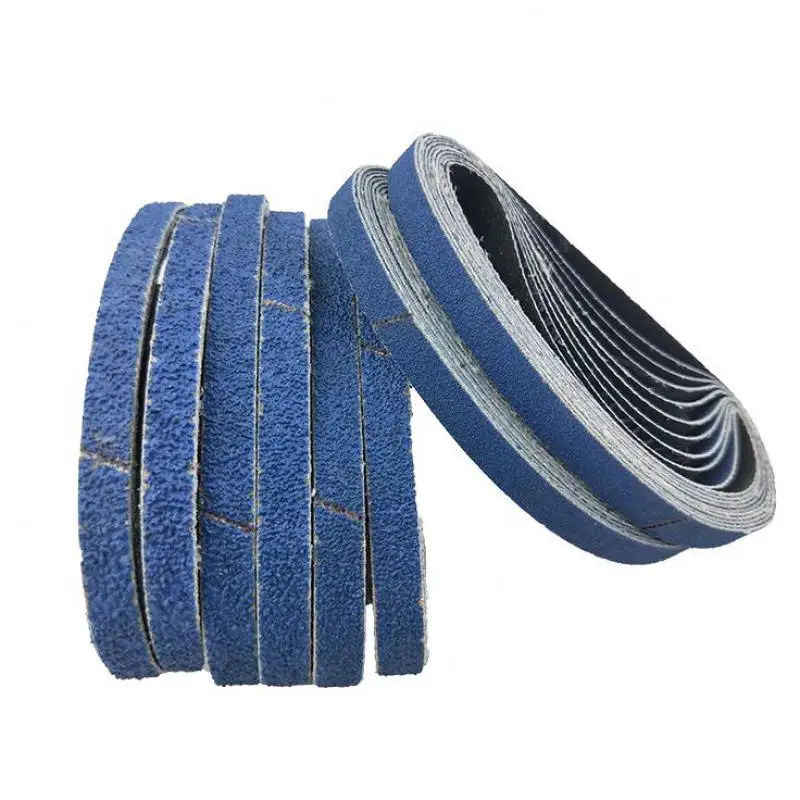 10 Pcs 457*13mm Azul Óxido de Aluminio o Papel de lija 40-120 de Grano Pulido papel de Lija de Molienda Pad Disco de bandas Abrasivas para Sander 0