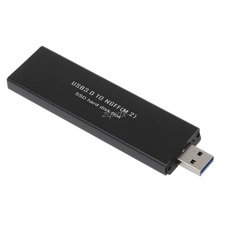 USB3.0 a SATA Basados en M. 2 2280 SATA SSD Portátil de la Carcasa de la Caja de Almacenamiento de Negro 0