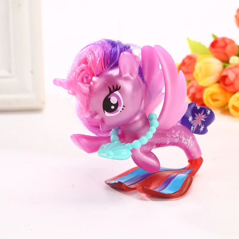 6pcs My Little Pony Juguetes Set de Magia Rainbow Dash Unicornio Rareza Mini Pony PVC Figura de Acción de los Regalos de Cumpleaños de los Juguetes para los Niños M05 0