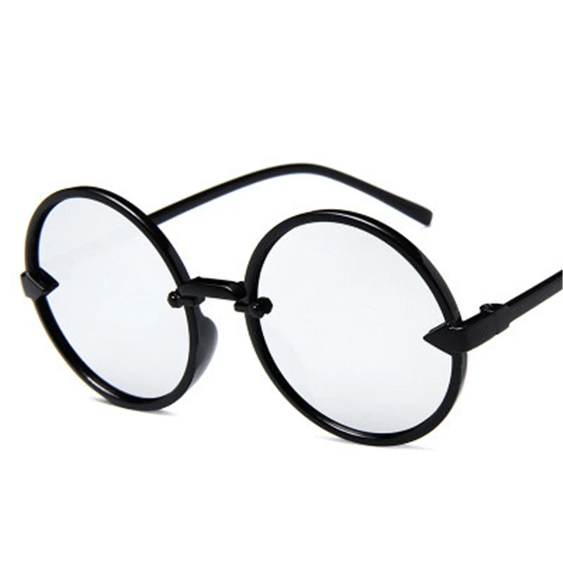 Nuevo Diseño de la Marca de Gafas de sol de las Mujeres de Color del Océano de la Lente de Espejo Clases Marco Círculo Gafas de Oculos UV400 Metal Female 0