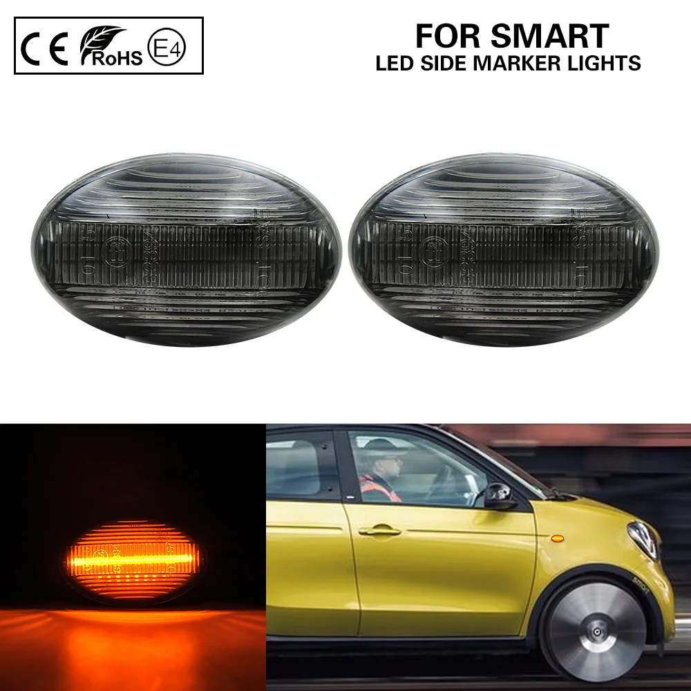 El humo LED lateral marcador de la lámpara de señal de giro para Smart W 450 City-Coupe/Cabrio Brabus Fortwo 101 Roadster/Roadster Coupe Mercedes Benz 0