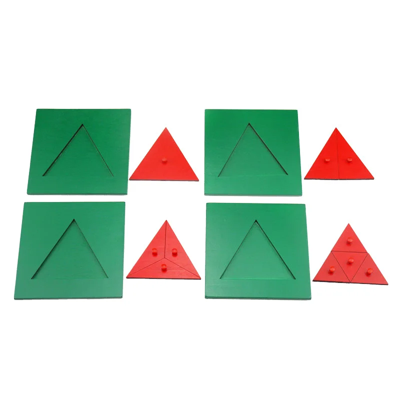 Monterssori de Matemáticas de Juguete de Madera Triángulo de Descomposición Rompecabezas Geométrico del Triángulo de la Cognición Juguetes para los Niños de Aprendizaje Temprano de Preescolar 0