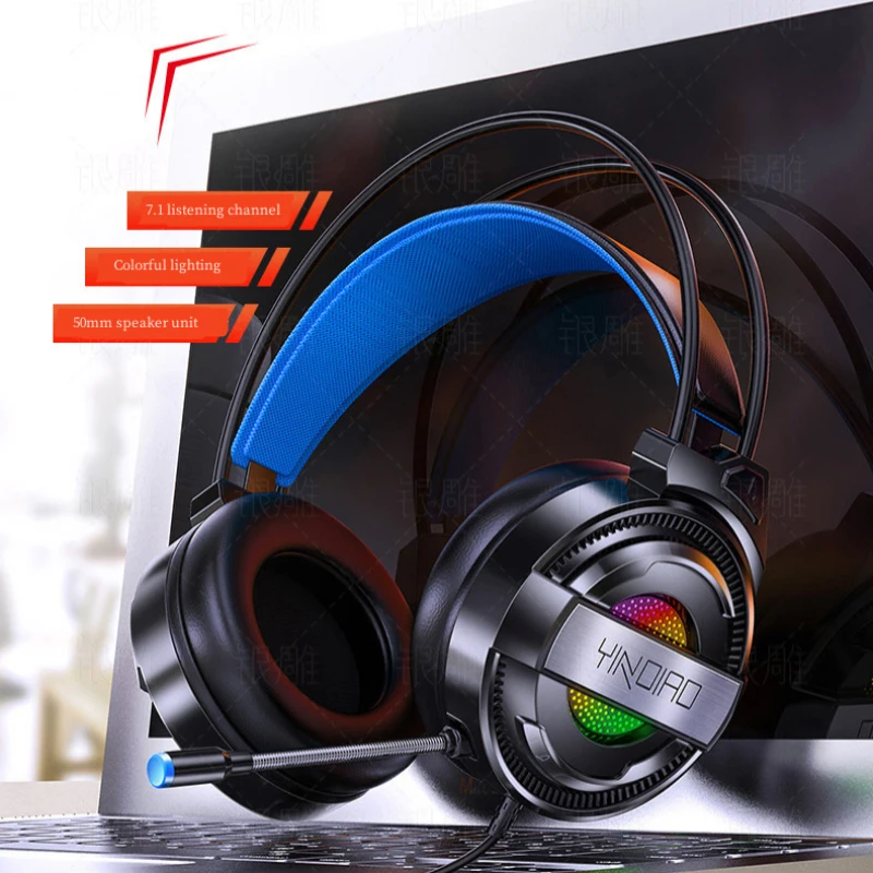 Q3 Profesional Gaming Headset 7.1 de Sonido de la Pista de colores de Luz LED Con Micrófono Doble de 3,5 mm Interfaz de Auriculares Para Auriculares Gamer 0