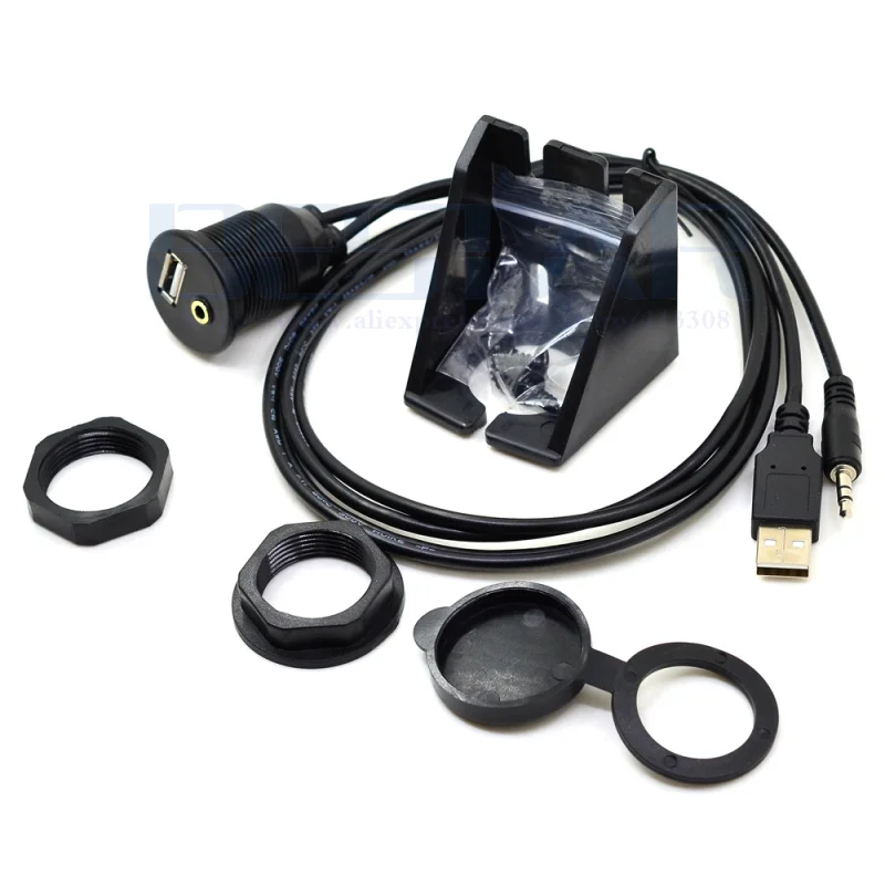 1m USB 3.0, USB 2.0 y 3.5 mm a USB y 3.5 mm AUX Cable de Extensión para Montaje empotrado Cable Cable para el Coche/Barco/Remolque de línea de la Placa de 3 PIES 0