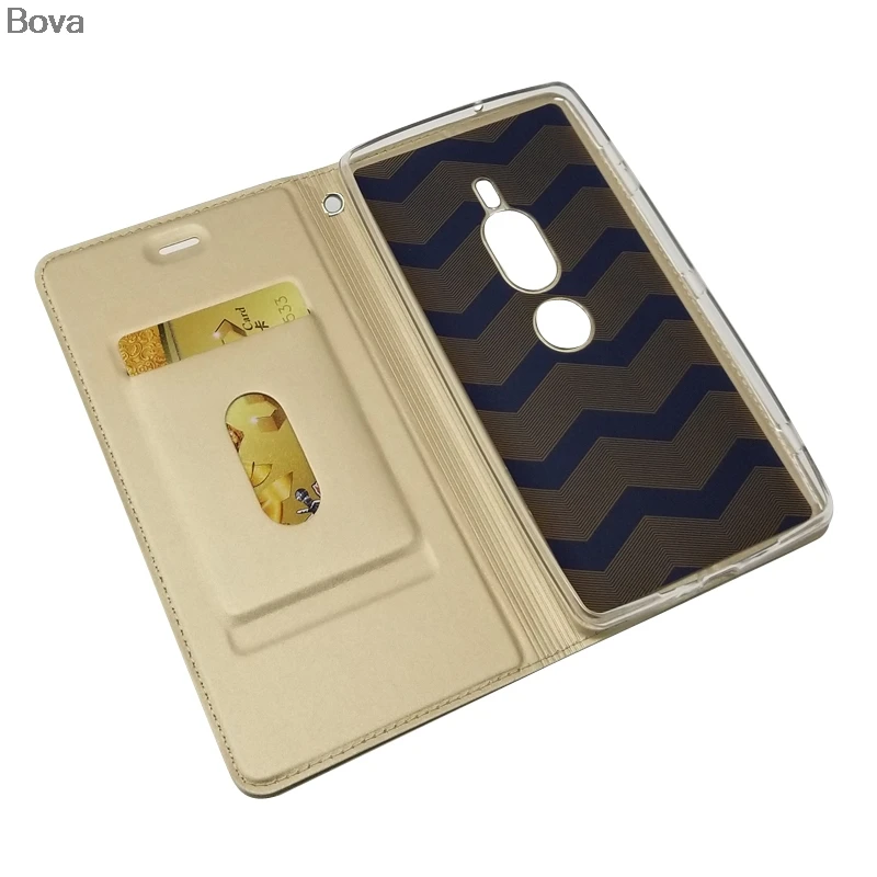 Caso de cartera para Sony Xperia XZ2 Compacto XZ 2 Premium a prueba de caídas veces la caja del Teléfono atracción Magnética Ultra-delgada Mate Toque 0