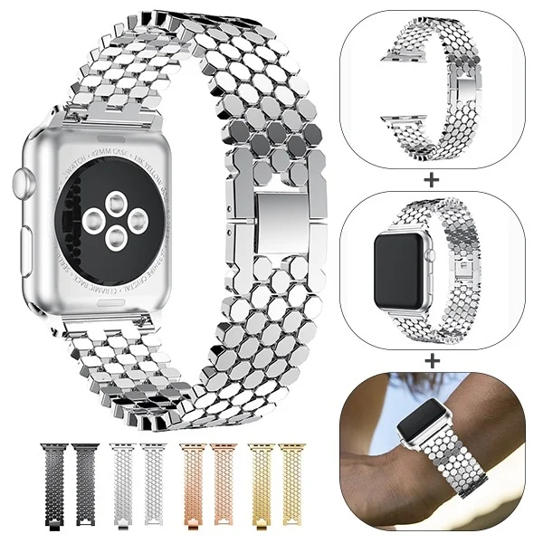 Banda de acero inoxidable para el Apple Watch de la Serie 6 se 5 4 3 2 1 38 MM 42 MM Correa de Repuesto Para el iwatch de 40 mm, de 44 mm de milanesa Accesorios 0