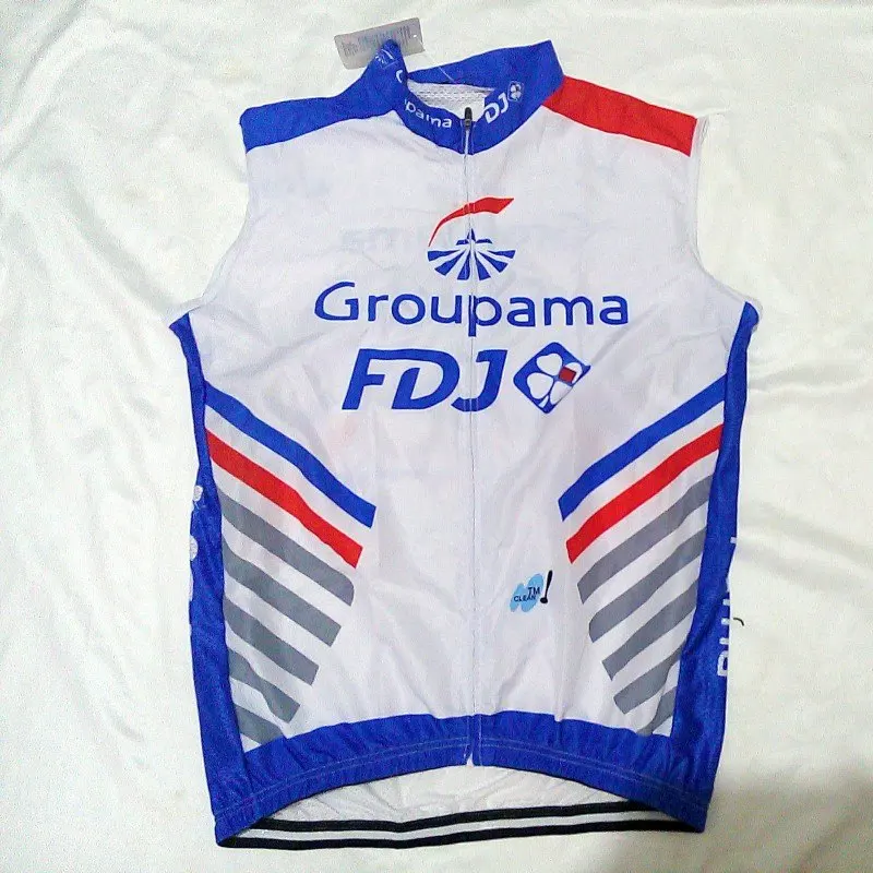 2020 pro equipo groupama FDJ cortavientos ciclismo chaleco a prueba de viento de la bicicleta de camisetas sin mangas chaleco cortavientos de secado rápido Ropa Ciclismo 0