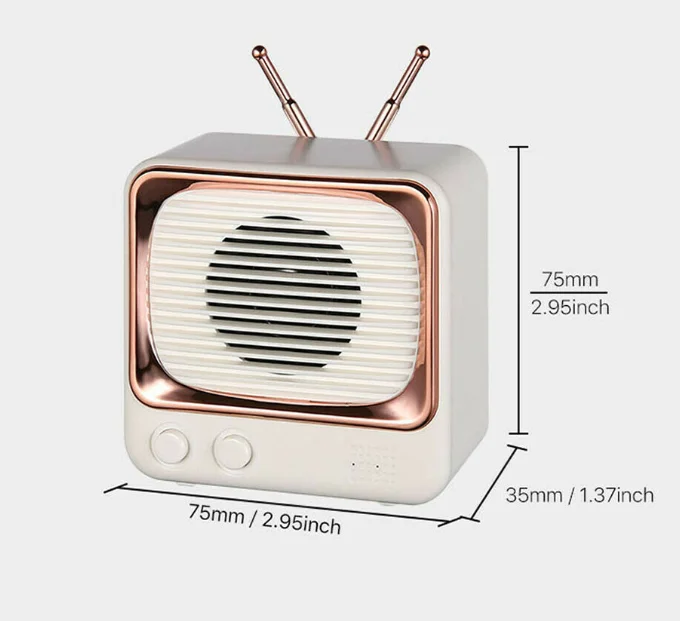 Inalámbrica Bluetooth Altavoz Portátil, TV de forma Retro mini Altavoz al aire libre de la Casa de Sonido Estéreo de la Tarjeta del TF de alta fidelidad de regalo de Música reproductor de audio 0