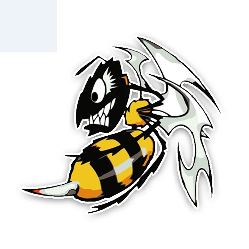 Dibujos animados etiqueta Engomada del Coche Precioso Angry Hornets Reflectantes de Color Impermeable de PVC Calcomanía de Moto, Accesorios de Automóviles,13 cm*12 cm 0