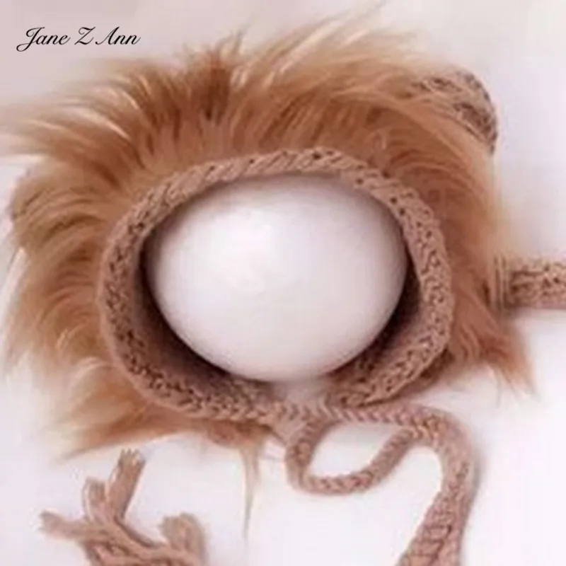 Jane Z Ann Foto Gorro para recién Nacidos León en Forma de animal bebé sombrero de 100 Días chicos chicas de Foto del Bebé Sombrero 0
