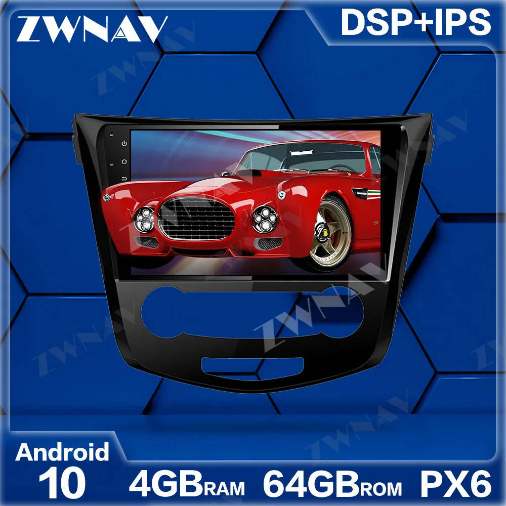 Android 10 Coches Reproductor Multimedia Para Nissan X-TRAIL Qashqai Dualis Rouge 2013-Radio navi estéreo IPS de la pantalla Táctil de la unidad principal 0