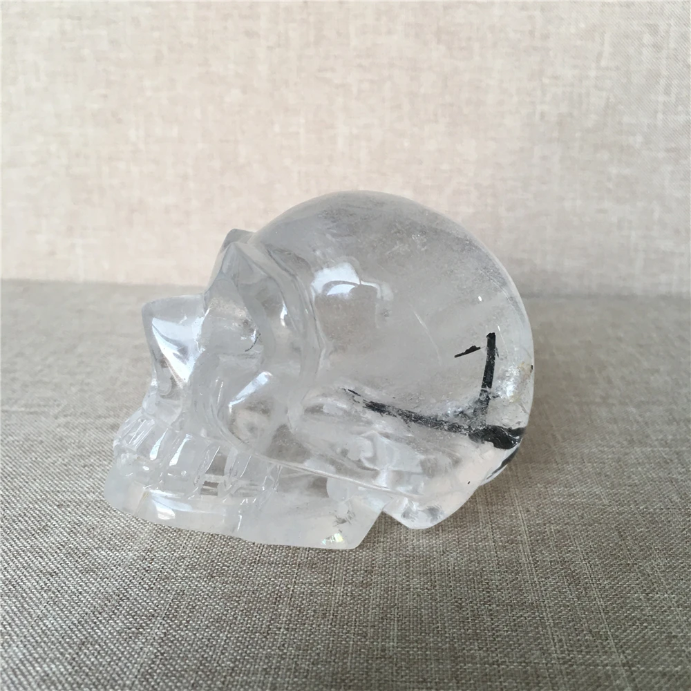 Natural cráneo turmalina arco iris de cristal de cuarzo de la boda decoración del hogar chakras tratamiento de Halloween DIY regalo de Reiki cráneos 0