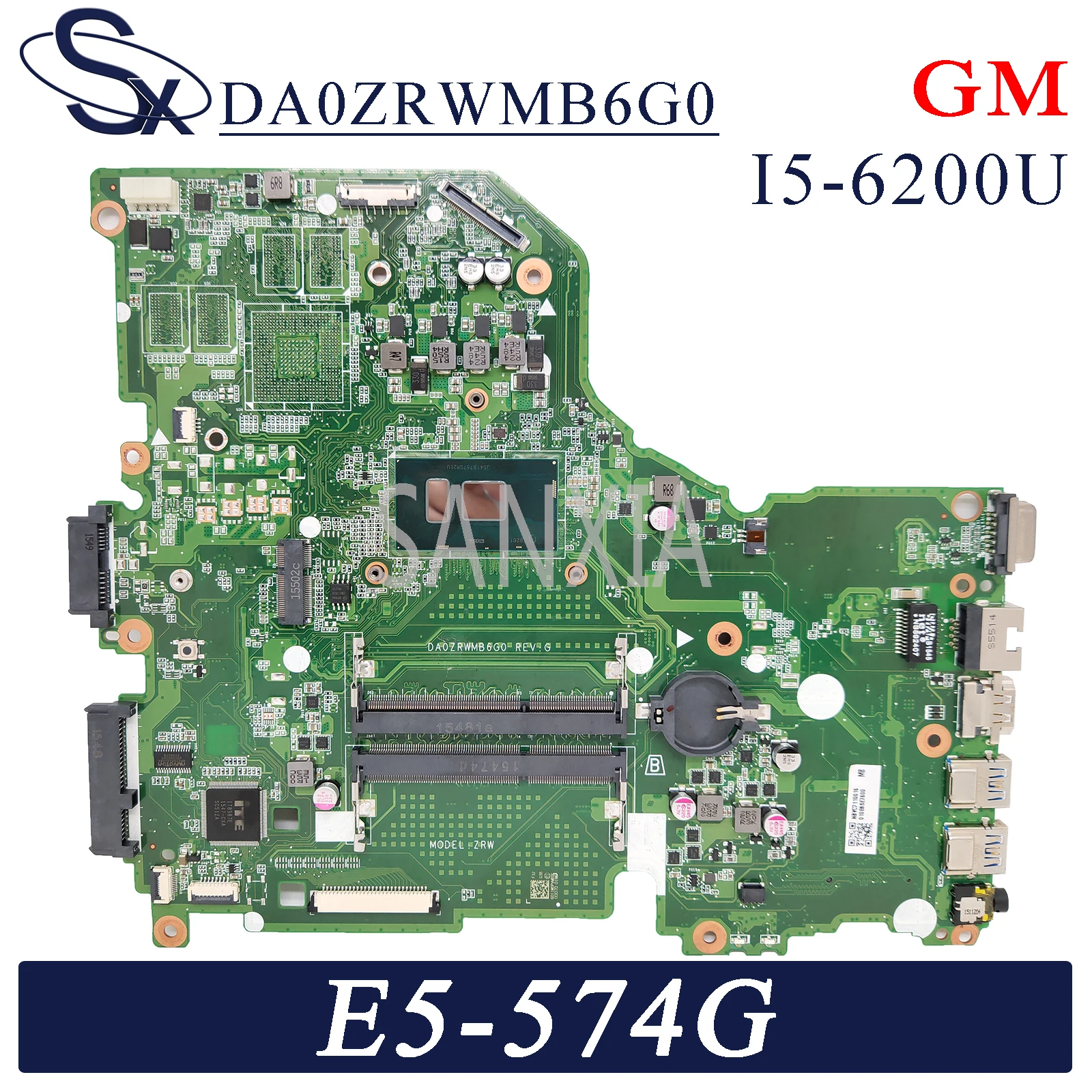 KEFU DA0ZRWMB6G0 de la placa base del ordenador Portátil para Acer Aspire E5-574G original de la placa base I5-6200U CPU GM 0