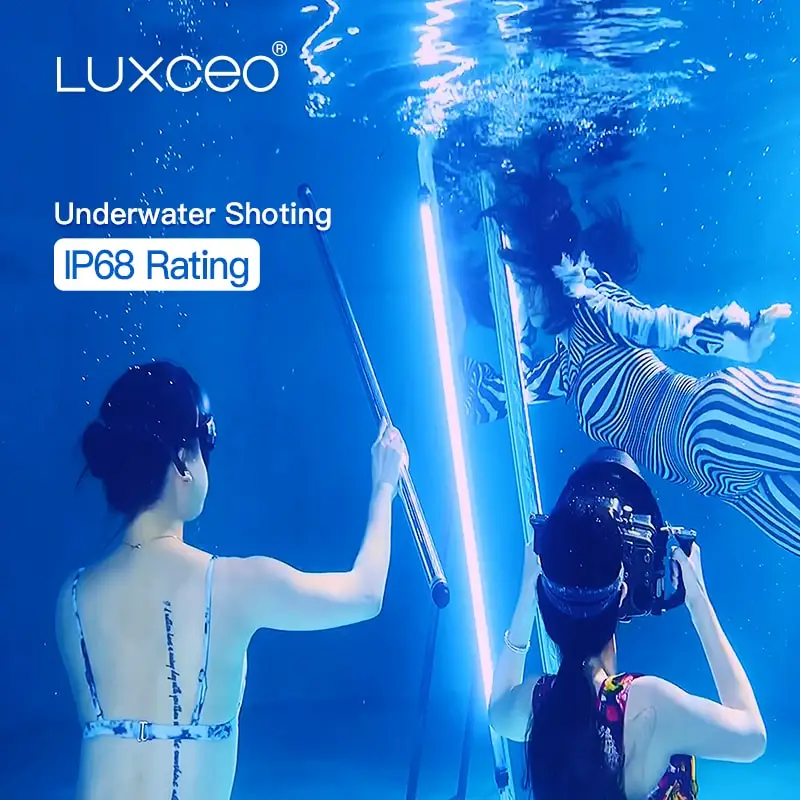 LUXCEO P120 RGB LED Luz de Vídeo Impermeable Varita 120cm de Control Remoto IP68 CRI 95+ con Batería Integrada para la fotografía de Vídeo 0