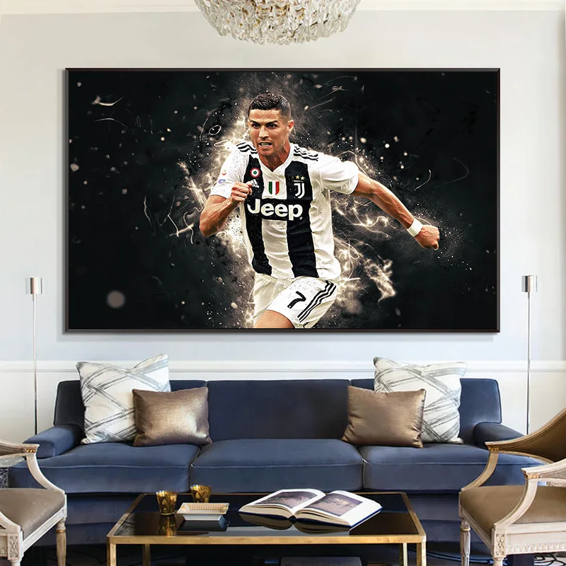La Estrella del fútbol Ronaldo Lienzo de Pintura Retro Posters y Impresiones de Arte Moderno de la Pared de la Figura de la Imagen para la Sala de estar Decoración para el Hogar Cuadros 0