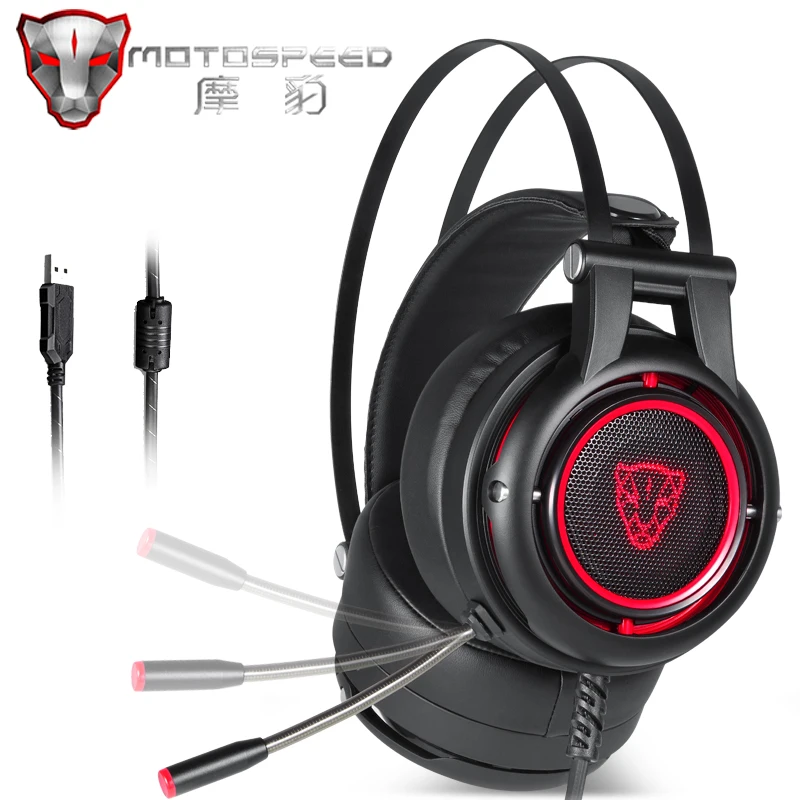 Motospeed Wired Gaming Headset Auriculares de sonido Envolvente de sonido de graves Profundos Estéreo Casco de Auriculares con Micrófono Para el Juego de PS4 PC Portátil 0