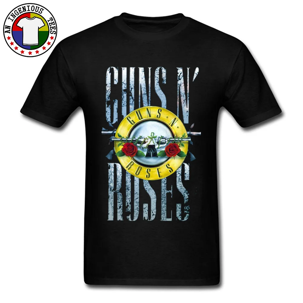 Nueva Llegada Negro Camisetas De Guns N Roses Símbolo De La Banda De Tops Y Camisetas De Rock Gótico, Música De Jazz Camisetas Masculinas Camiseta De Manga Corta De La Nave De La Gota 0