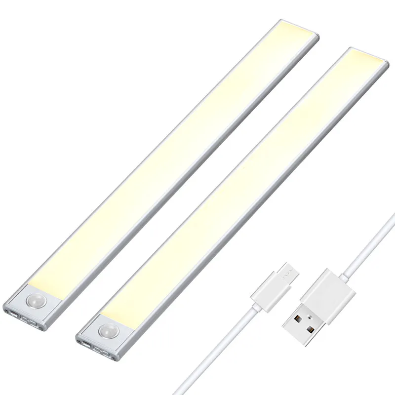 LED de Luz de la Lámpara Armario Sensor de Movimiento Armario de Luces USB de carga del Gabinete Luces Armario de Luces para el cuarto de Baño a la Luz de Noche Dormitorio 0