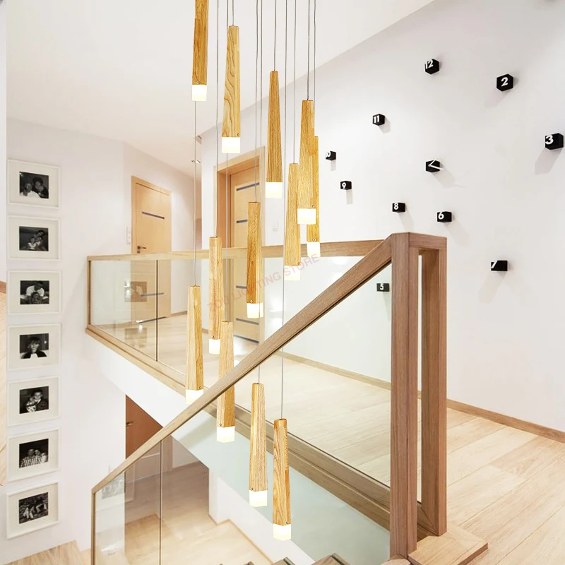 Moderno Nórdicos de Vida de la Escalera Sólida Sood LED Escalera Shandelier Maestro de la Luz de la Habitación. La Lámpara De Larga 0