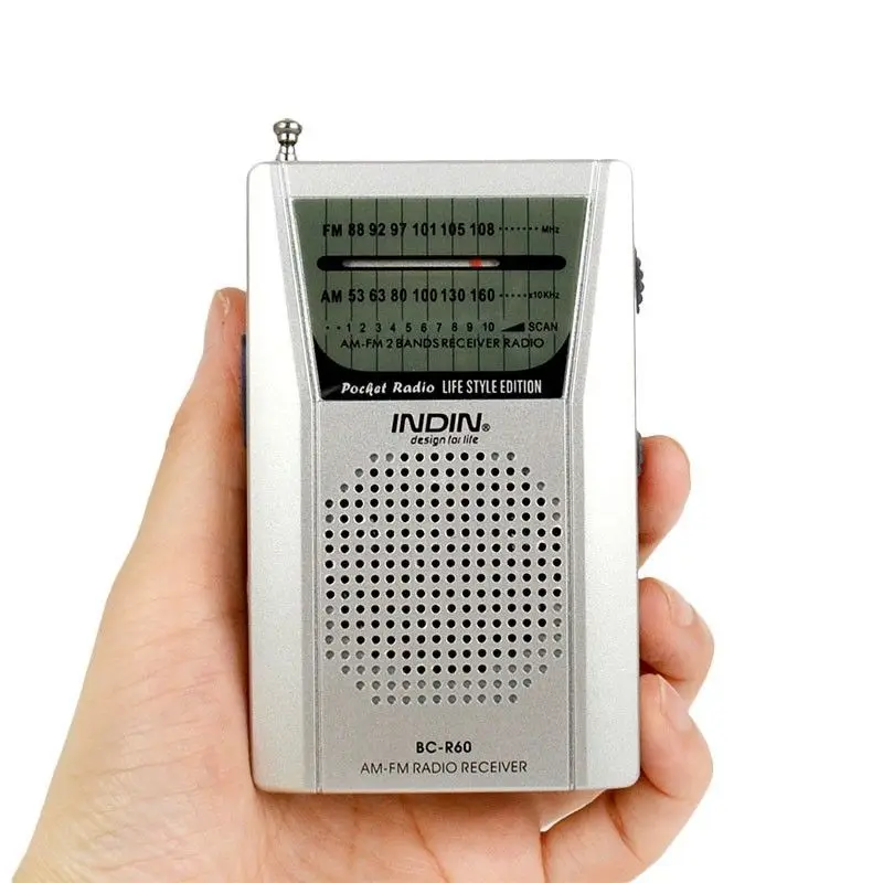 Portátil de Bolsillo de Radio Digital AM/FM Estéreo Construido En el Altavoz Universal Antena Telescópica Mini Receptor del Mundo R60 de Alta Calidad 0