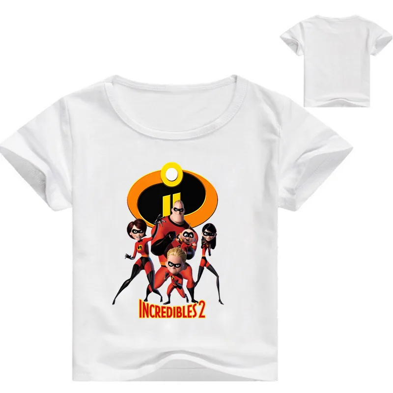 Los Increíbles 2 puro algodón t camisa para los niños de las niñas de bebé de dibujos animados camisetas de 2018 verano ropa de niños de 4 6 7 8 9 10 11 12 años 0