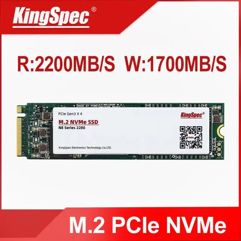 Kingspec M2 NVMe SSD M. 2 PCIE SSD M2 Disco Interno Unidad de Estado Sólido NVME 2280 512 GB, 3 Años de garantía con el disipador de calor de la etiqueta engomada 0