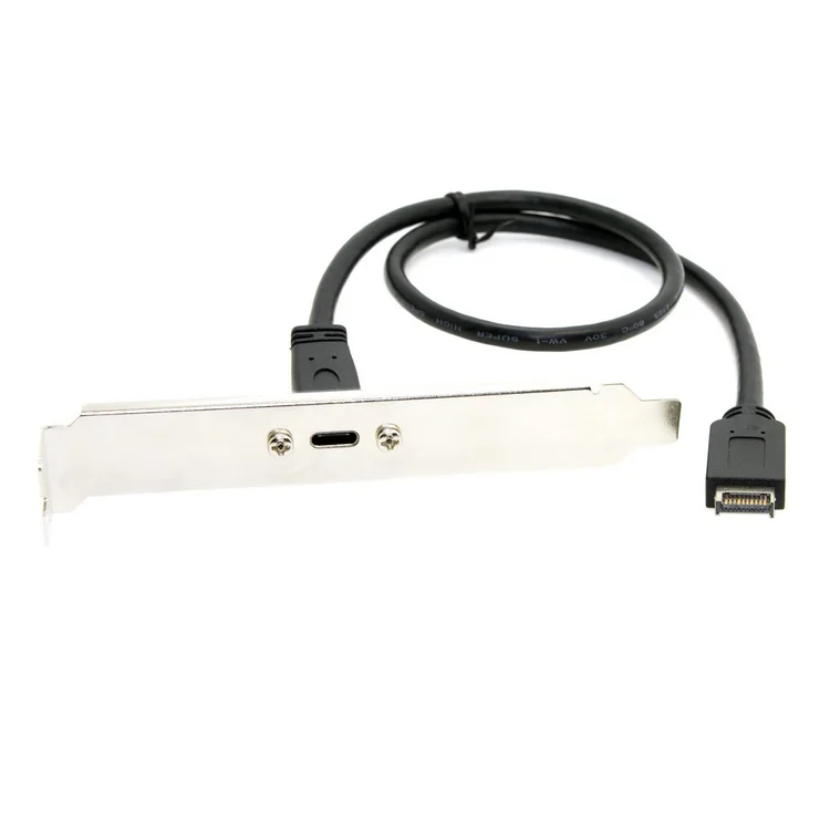 USB 3.1 Cabeçalho Do Painel Frontal para 40 centímetros USB-C-Tipo C Cabo de Extensão Fêmea com Painel de Montagem Do Parafuso 0