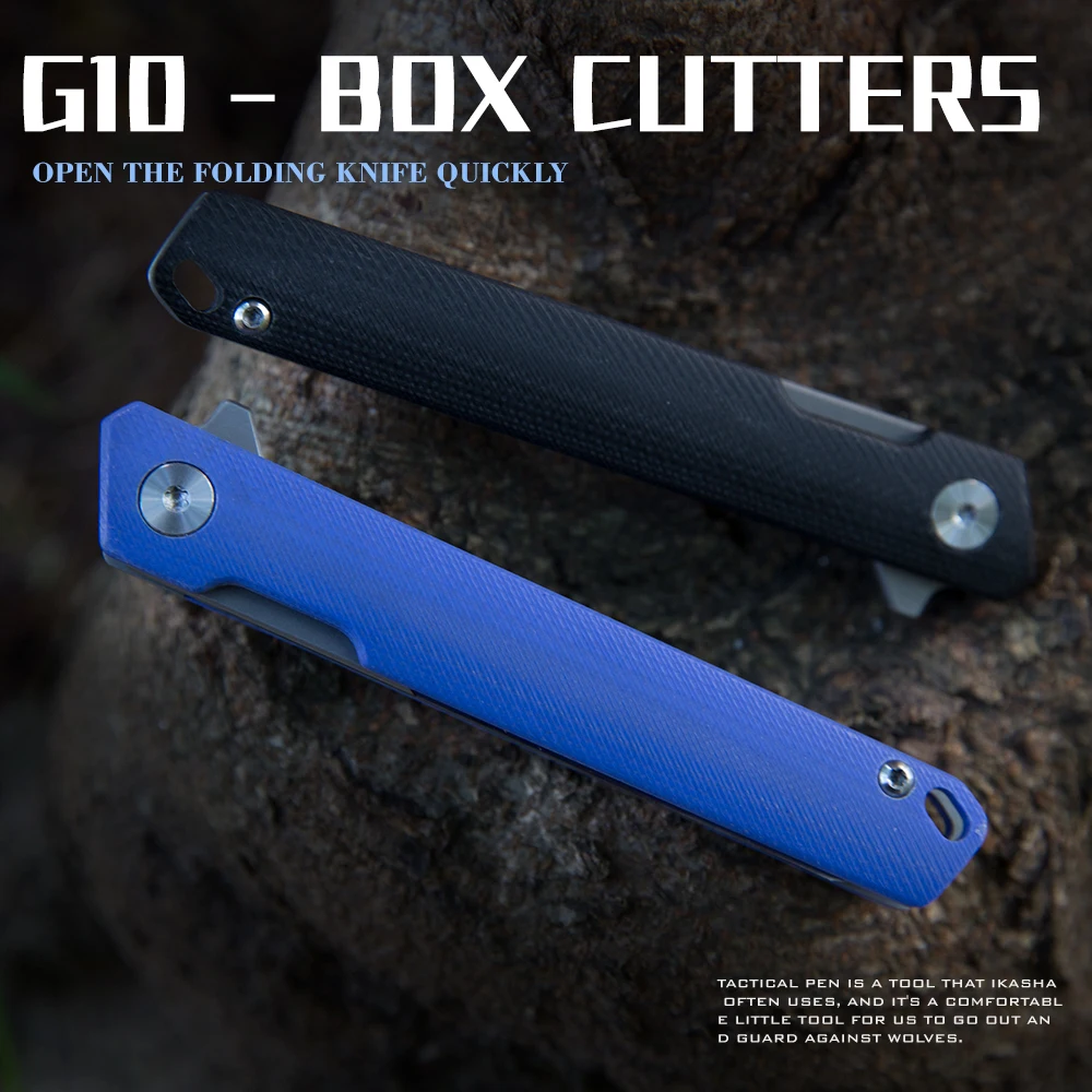 G10 hoja de cuchillo plegable de sharp para acampar al aire libre de la EDC herramienta fácil de llevar mini 0