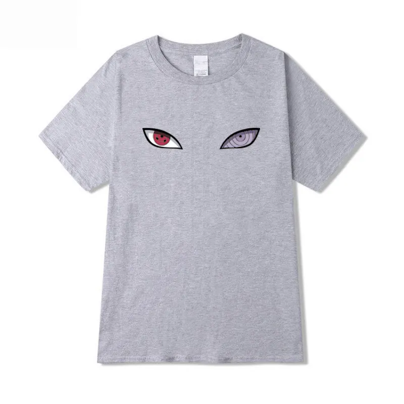 Naruto Ojos de Impresión Japón Estilo Anime Tops Camisetas de los Hombres Casual Sport T-shirts Ropa Masculina de Verano Camisetas de Jersey Par de Desgaste de la parte Superior 0