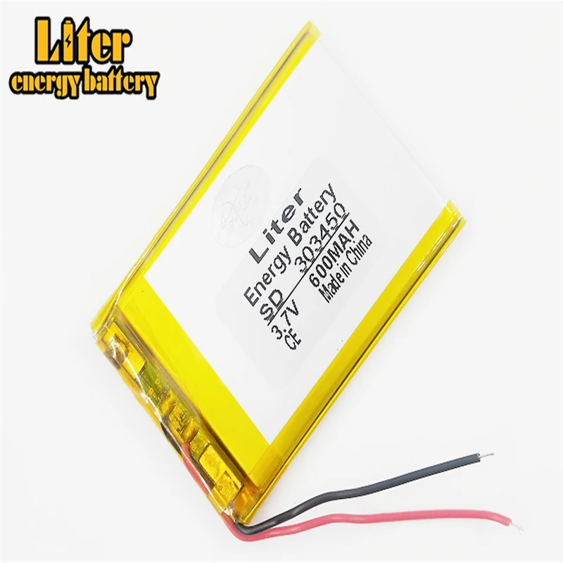 3.7 V batería de polímero de litio 303450 033450 MP3 MP4 Bluetooth DIY juguetes 600MAH 0