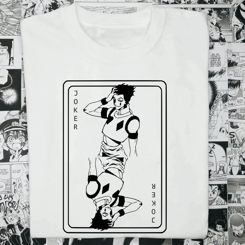 Hisoka Joker camiseta para Hombre de la Moda de Anime de Hunter X Hunter Manga T Camisa Japonés Camiseta Unisex de Verano de Algodón de la Camiseta de gran tamaño 0