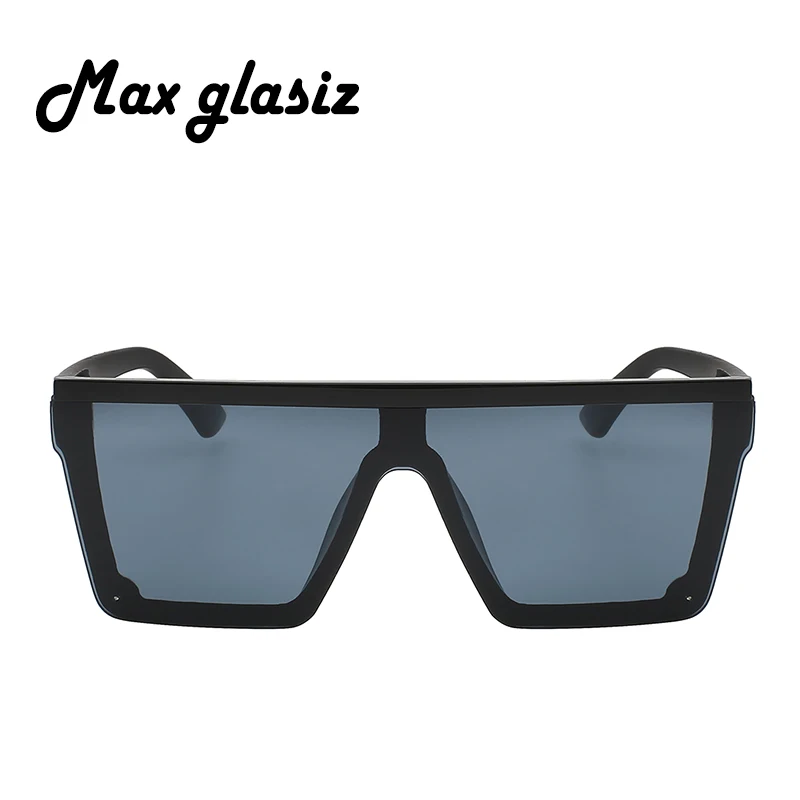 Max Glasiz Plaza de Gafas de sol de las Mujeres y la Gran Plaza de Gafas de sol de los Hombres de Marco Negro de la Vendimia Retro Gafas de Sol Mujer hombre UV400 0