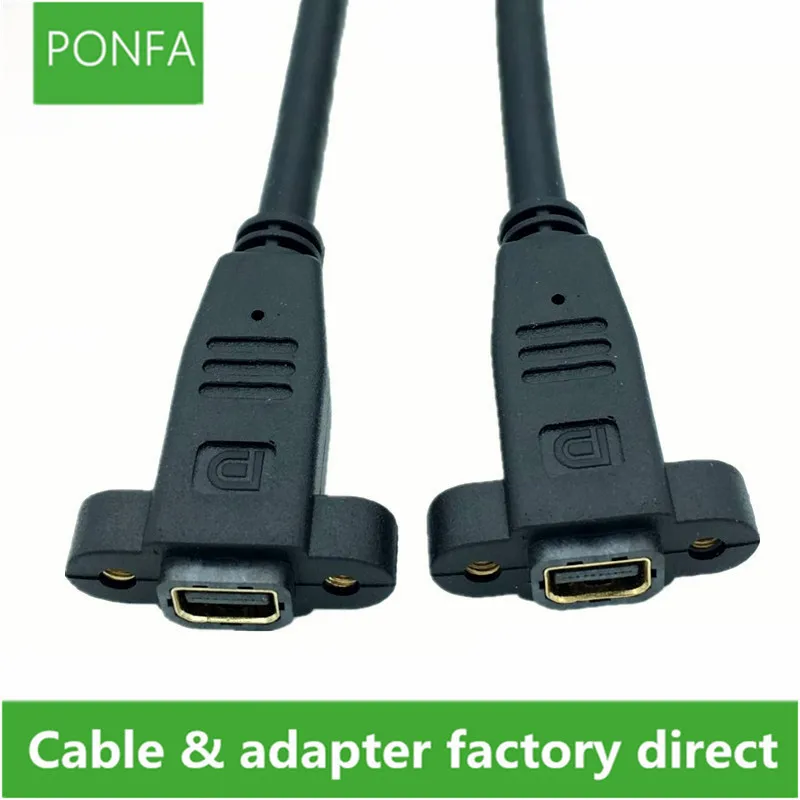 Mini DisplayPort Hembra de Montaje en Panel para Mini DisplayPort Hembra de Montaje en Panel Adaptador de Cable de 0,3 M 0