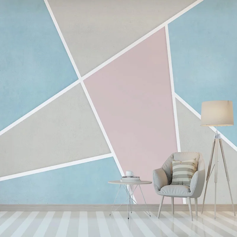 Personalizado Mural de papel pintado 3D Patrón Geométrico de la Línea de Fresco Salón Comedor Impermeable de la Lona Pintura en la Pared, Papel De Parede 0