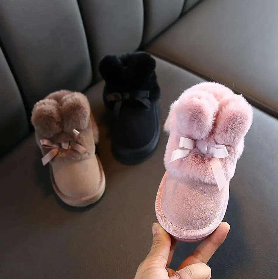Nueva Llegada 2020 Otoño Invierno Zapatos para Niñas de la Felpa Niño Niños Botas de Nieve de los Niños Mantener Caliente Bebé Martin Botas Zapatos de los Niños 0