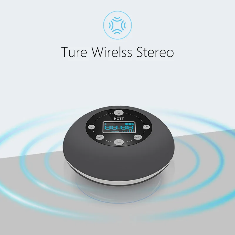 Loud Radio FM Altavoz Bluetooth Ducha Portátil Impermeable Azul Diente de Música Ducha Altavoces Amplificador Inalámbrico Cuadro 0