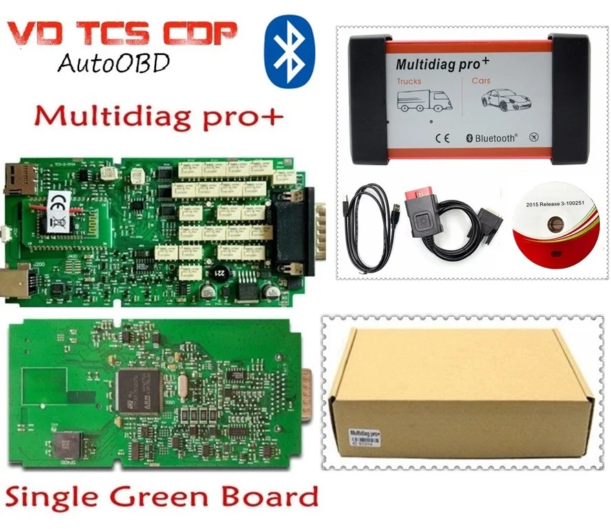 Verde de la Junta de Multidiag pro con Bluetooth vd tcs cdp pro para los Coches/los Camiones obd2 vdijk autocoms pro OBD2 herramienta de diagnóstico 0