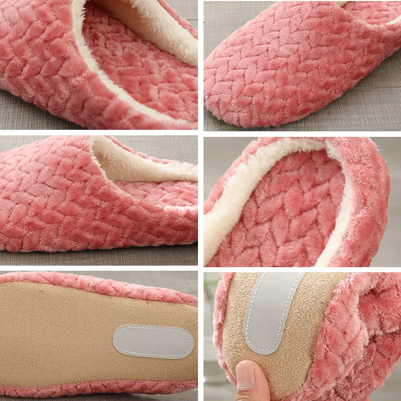 2019 Mujeres Nuevas Zapatillas De Fondo Suave Zapatillas De Casa Unisex Interior Slip-On Diapositivas Par De Zapatillas Para La Temporada Otoño-Invierno Cálido Zapatillas 0