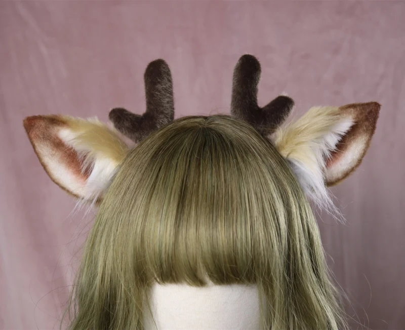 Nueva Cornamenta Leonado Oído Gorro de niña de accesorios para el cabello diadema para las mujeres scrunchie ciervo orejas el cabello arcos de Mano de Obra 0