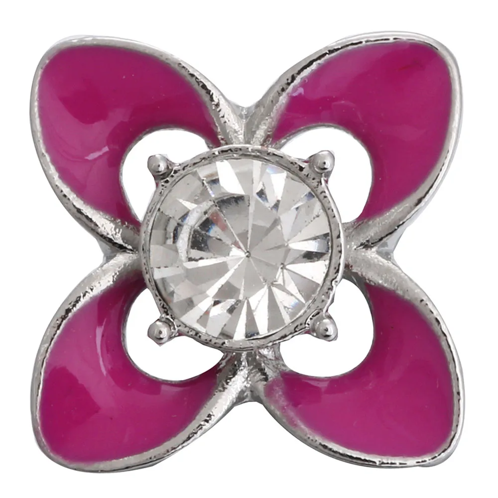 5pcs/lot Snap Joyería de Metal de Cristal de diamante de imitación de Amor de la Flor de 18mm Snap Botones de Flor Encantos Ajuste Complemento Brazaletes para las Mujeres 0