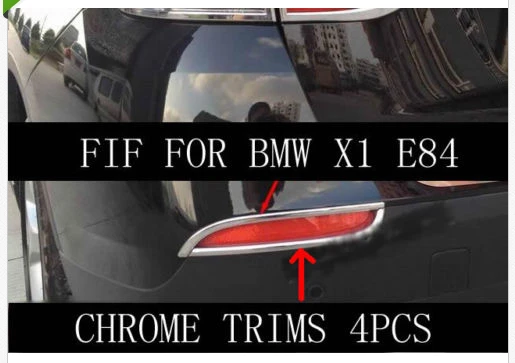 Chrome trasera de niebla cubierta de la lámpara trim 2 piezas para bmw x1 E84 2010 2011 2012 0