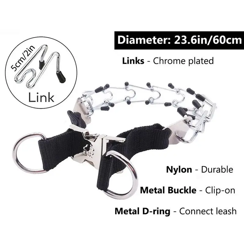 Perro de Patas de Formación Collar de Metal Choke Pizca Collar de Perro con Comodidad Consejos 0