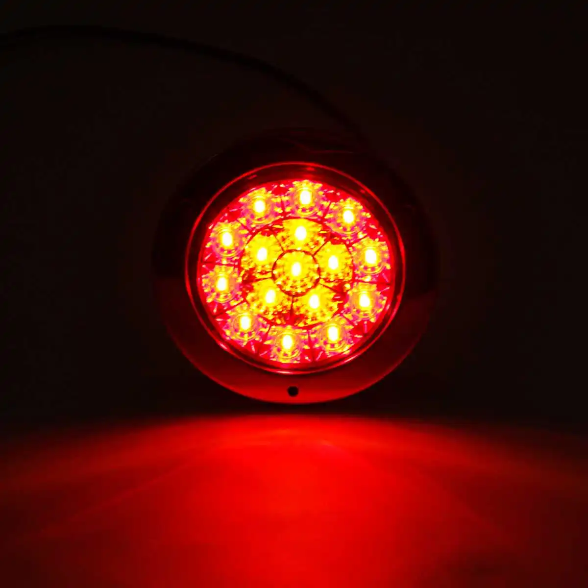 2/4pcs Ronda Luces traseras LED Ámbar Rojo 16LED 12V/24V Freno de Parada Ejecutando Reverso de la Copia de seguridad la Luz De Camiones de Remolque Caravana 0