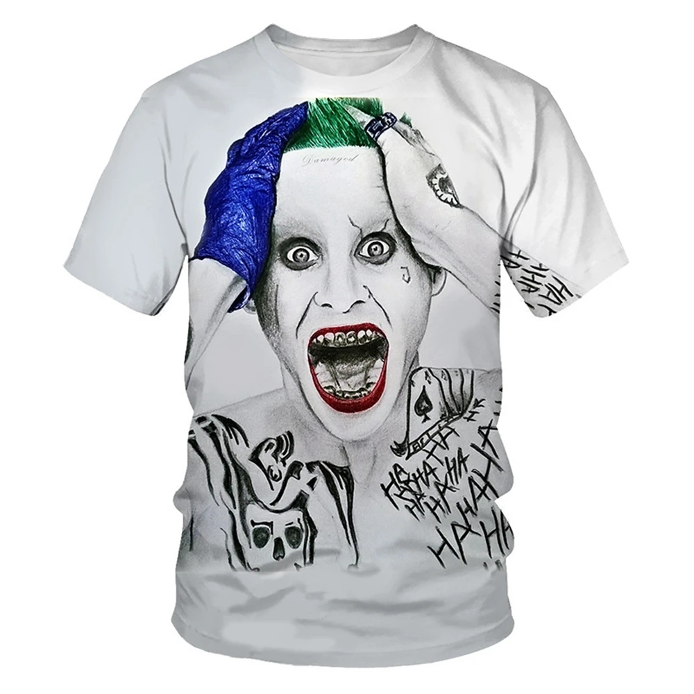 Joker Payaso Impreso en 3D Camiseta Blanca de Verano los Hombres de las Mujeres harajuku T-shirt fortniter de gran tamaño de la Camiseta de los Muchachos Adolescente Camiseta de Manga Corta 0