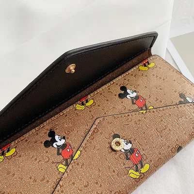 Disney mickey mouse de la pu de la cartera de dibujos animados de la moneda de la bolsa de bolsa 0