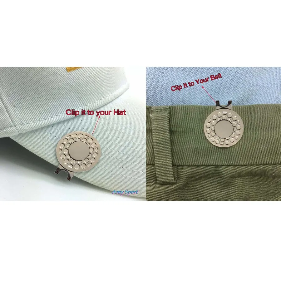 Plata Duradera almacenamiento Removible Marcador de Bolas de Golf Sombrero Clip Valor 6/9 Pack Conjunto se Acopla Fácilmente a los Sombreros de las Gorras de Cinturón 0